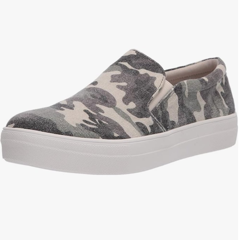 Steve Madden Camouflage Slip-On Sneakers in Gray and Cream